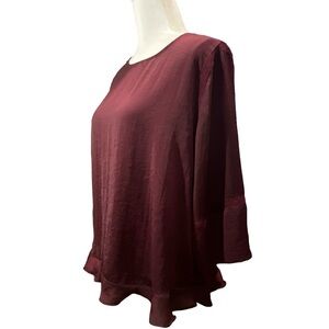 Apt.9 burgundy 3/4 length sleeve blouse. Size X-Large